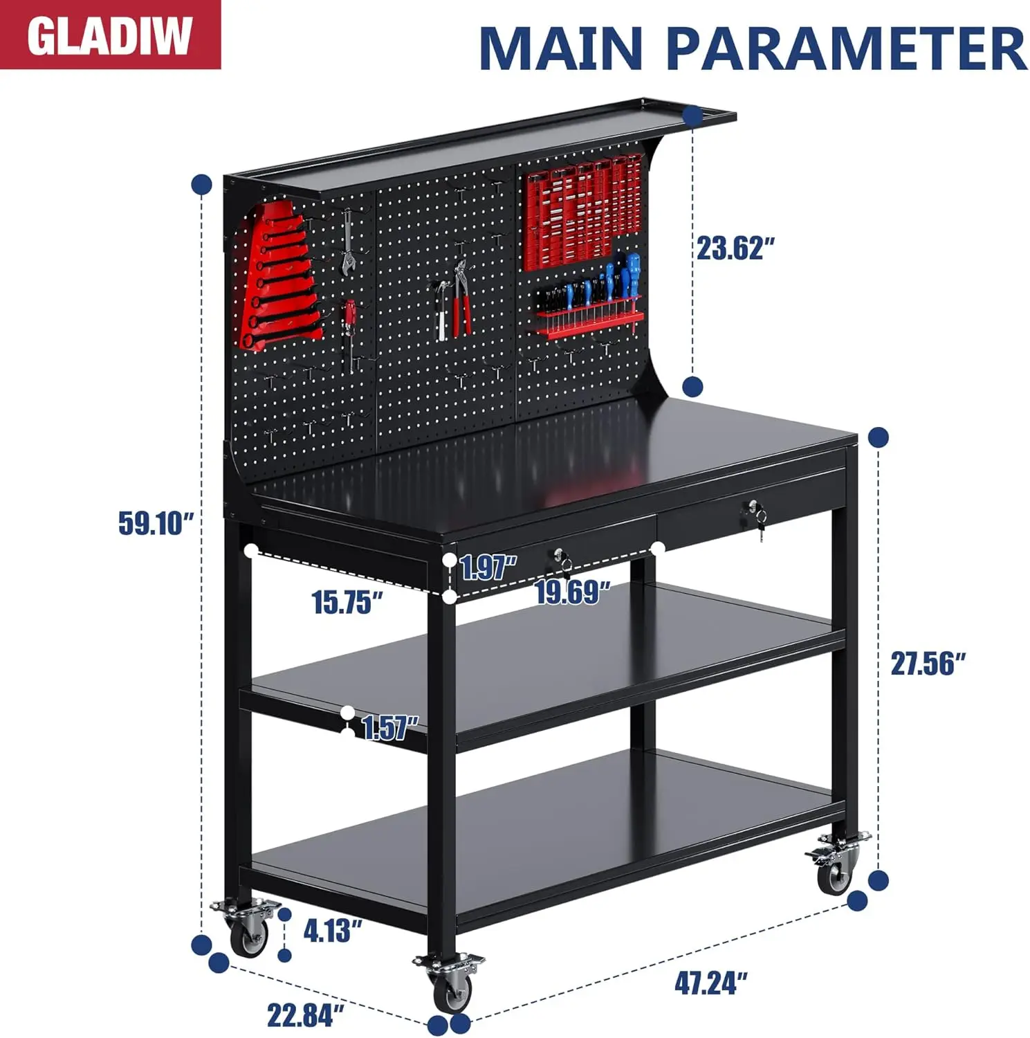 Metal Workbench Drawers, 59\