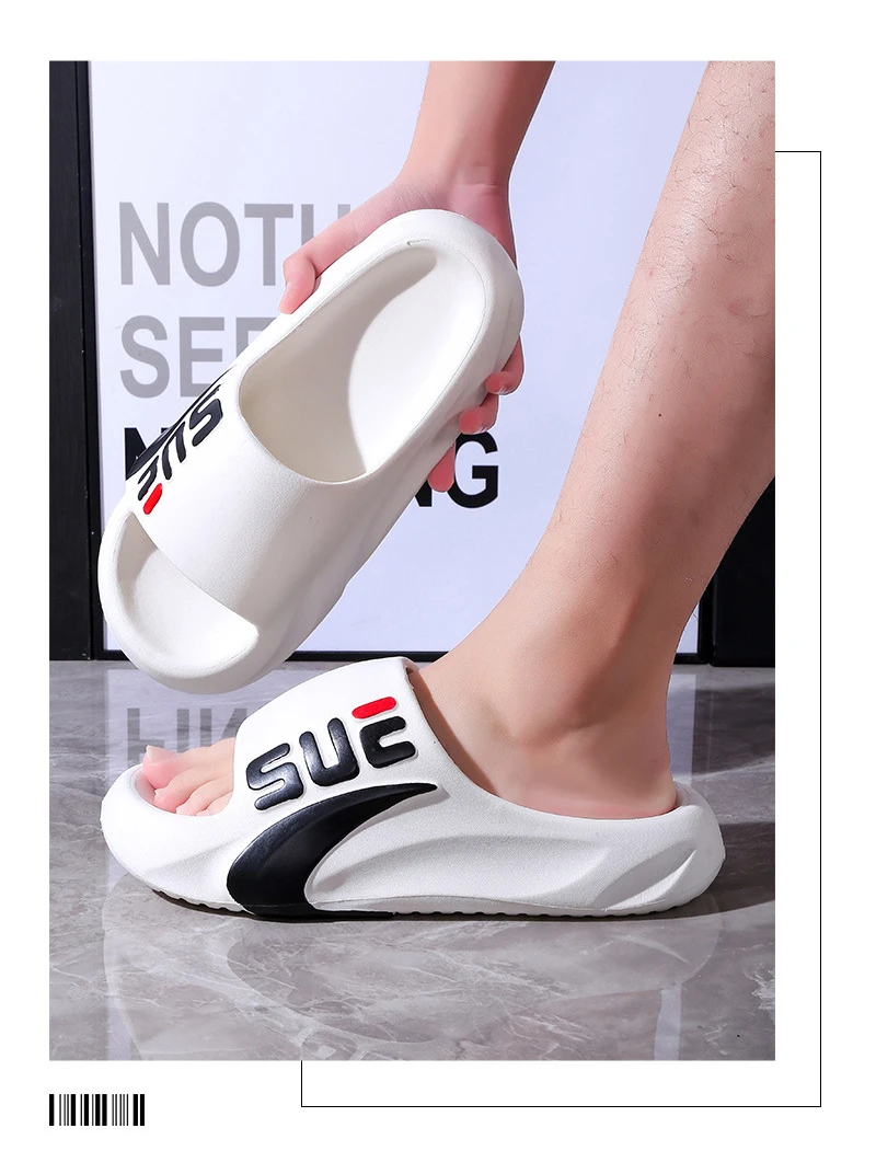 Sommer-Slipper für Herren – Neue rutschfeste Hausschuhe mit dicken Sohlen für Innen- und Außenbekleidung, Zuhause, Badezimmer und Sport – Detail 2