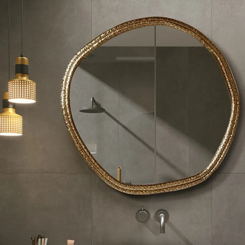 American designer bathroom mirror wall hanging special-shaped hotel villa makeup mirror