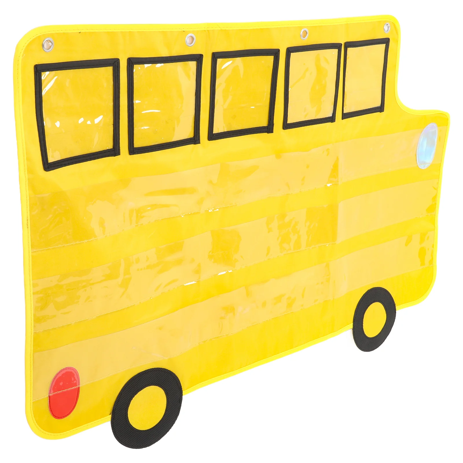 

Classroom Pocket Chart Bus Style Alphabet Letters Display Clear Pockets Wall Organizer for Preschool Kindergarten Learning