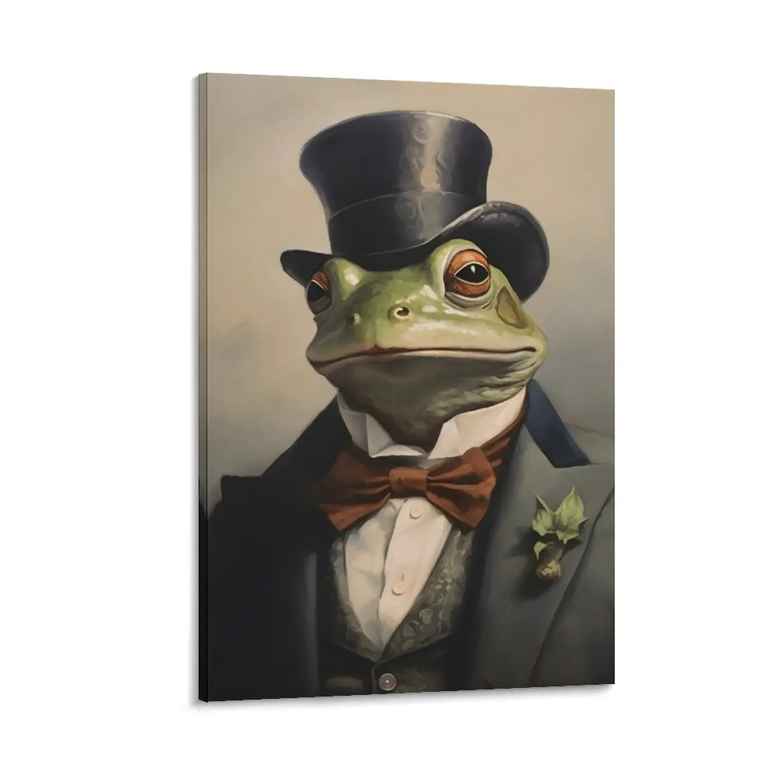 

Dapper Frog Portrait Art Canvas Painting cute room decor Wall decoration poster room decor decorative wall canvases