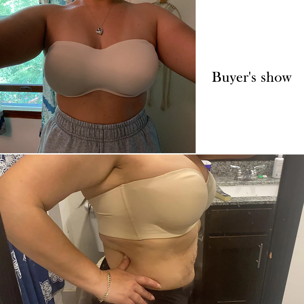 Breathable Comfortable White Strapless Bra Plus Size Underwire Bra Without Straps Balconette Bra No Padded Bralette Without Foam