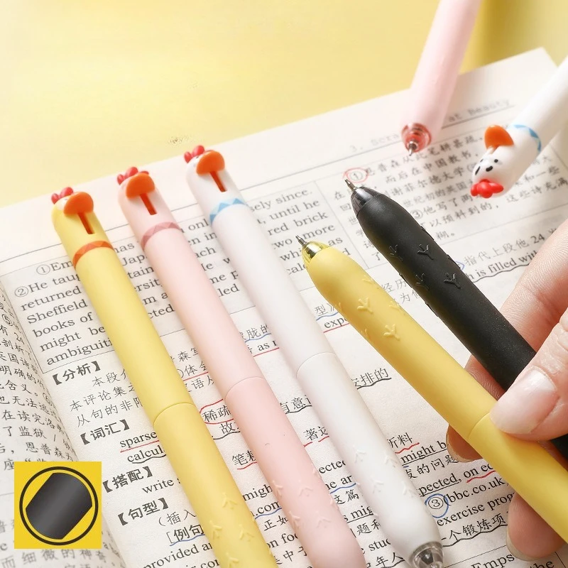 36pcs Cute Animal Chicken Gel Pens Kawaii Stationery Wholesale School Supplies Study Prizes Novelty Click Gel Pen Cute Things