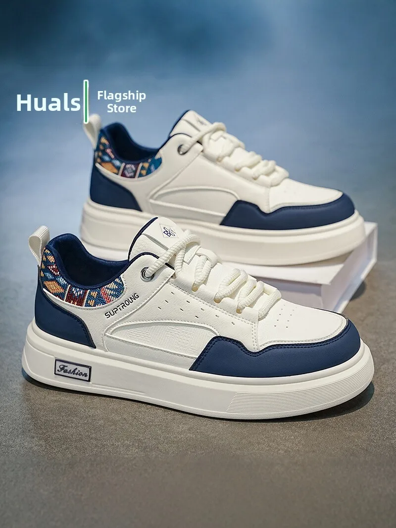 Men's Casual Sport Shoes Waterproof Anti-slip Leather Upgraded Version Fall Season Fashionable All-match Lightweight Soft Bottom