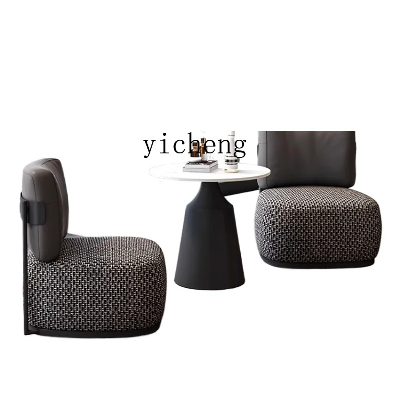 

ZF Minimalist Single-Seat Sofa Chair Reception Light Luxury Hotel Guest Room Bedroom Balcony a Table with Two Chairs