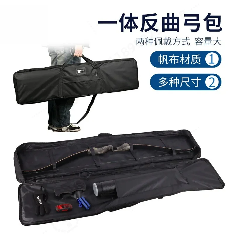 Recurve Bow Bag Lengthened Traditional Competitive Straight Pull Full Package String Free Integrated Backpack Archery Handbag