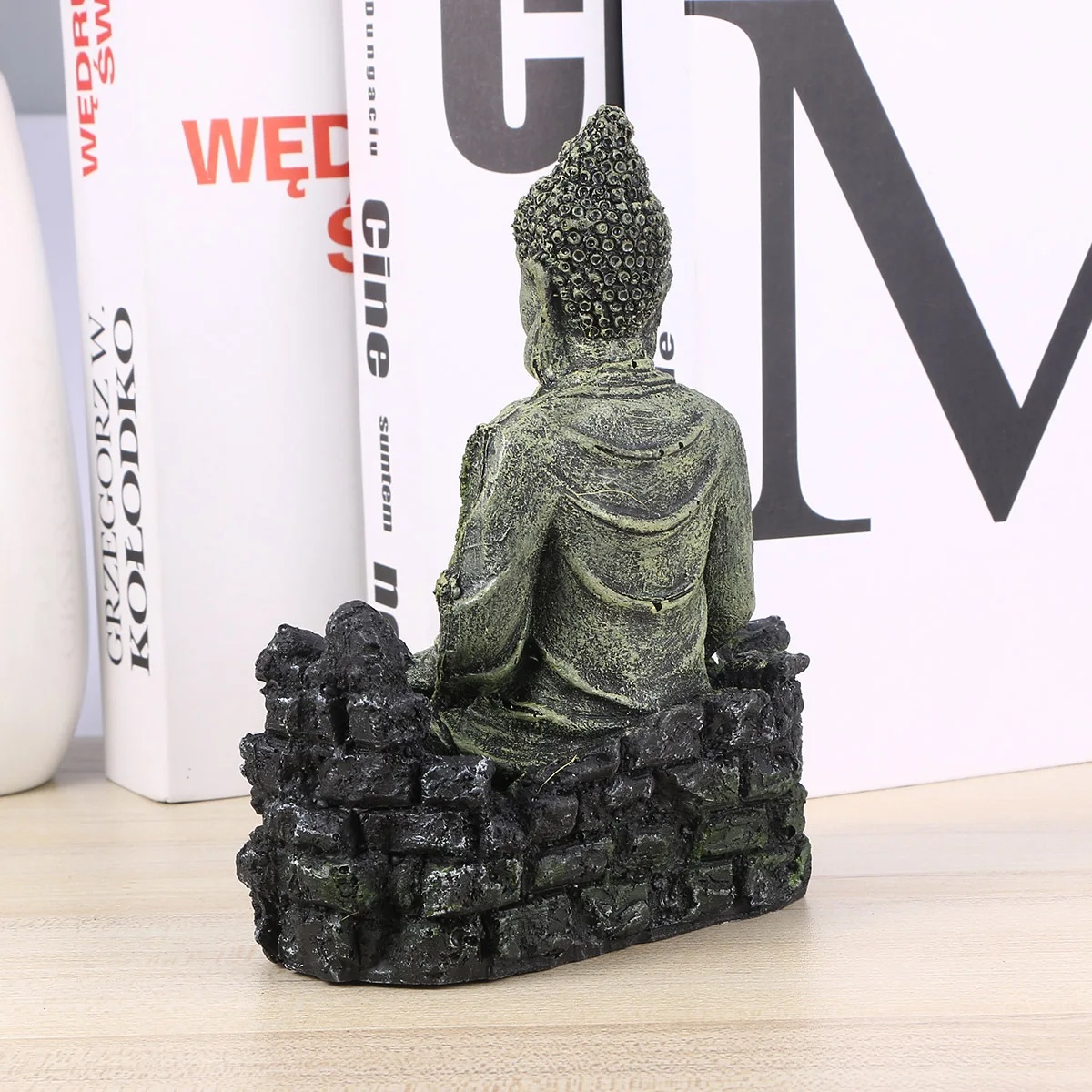 

Resin Aquarium Buddha Sitting Statue Premium Rockery Stone Fish Tank Decoration Eco Friendly Resin Ancient Stress Relief