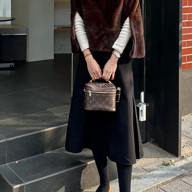 Abrigo de Piel de Visón Sintético, Ropa de Abrigo de Dongdaemun, Ecológico, Talla Grande, Abrigo de Invierno Cálido de Poliéster para Mujer, Estilo Murciélago