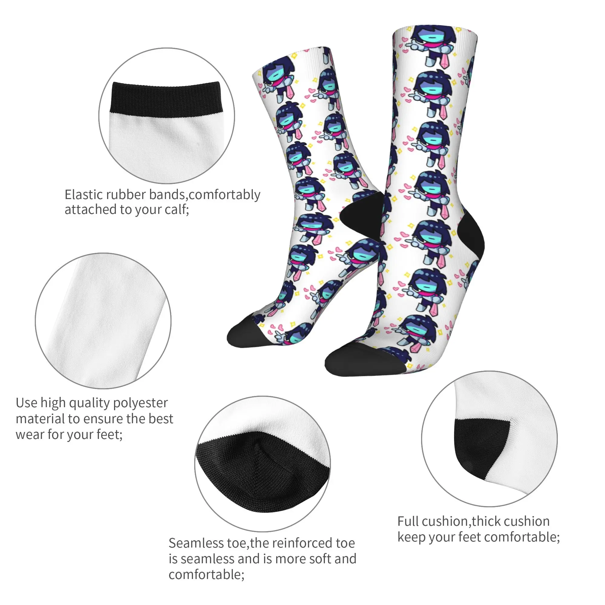 Otoño Invierno divertidos mujeres hombres Deltarune Tiny Darkworld Kris calcetines antideslizantes calcetines de baloncesto