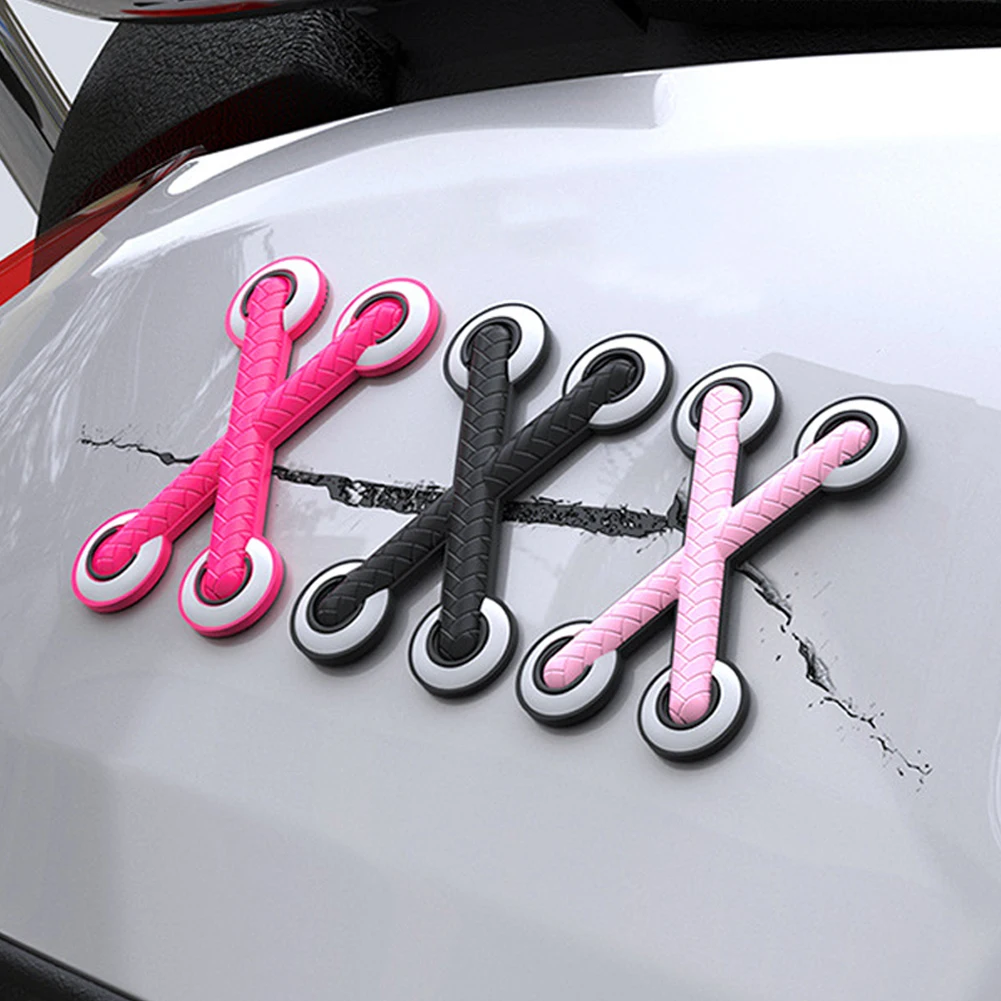 

Creative Shoelaces Car Sticker 3D Simulation Patch Adhesive Bandage Sticker Auto Body Scratch Decoration Decal Car Accessories