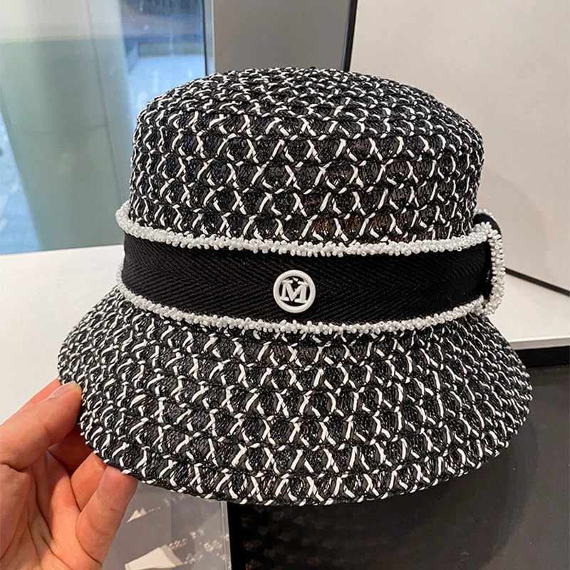 Korean Breathable Hollow Fisherman Hat, Personalized Basin Hat, Fashionable Diamond Bucket Hat for Women\'s Summer Outings