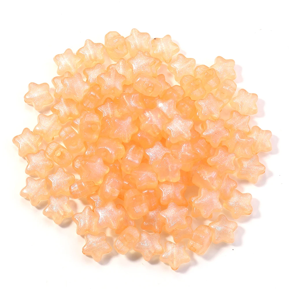 100 teile/los Transparent Acryl Stern Perlen 10mm Funkelnden fünfzackigen Stern Perlen Lose Spacer Perlen Für DIY Schmuck Machen