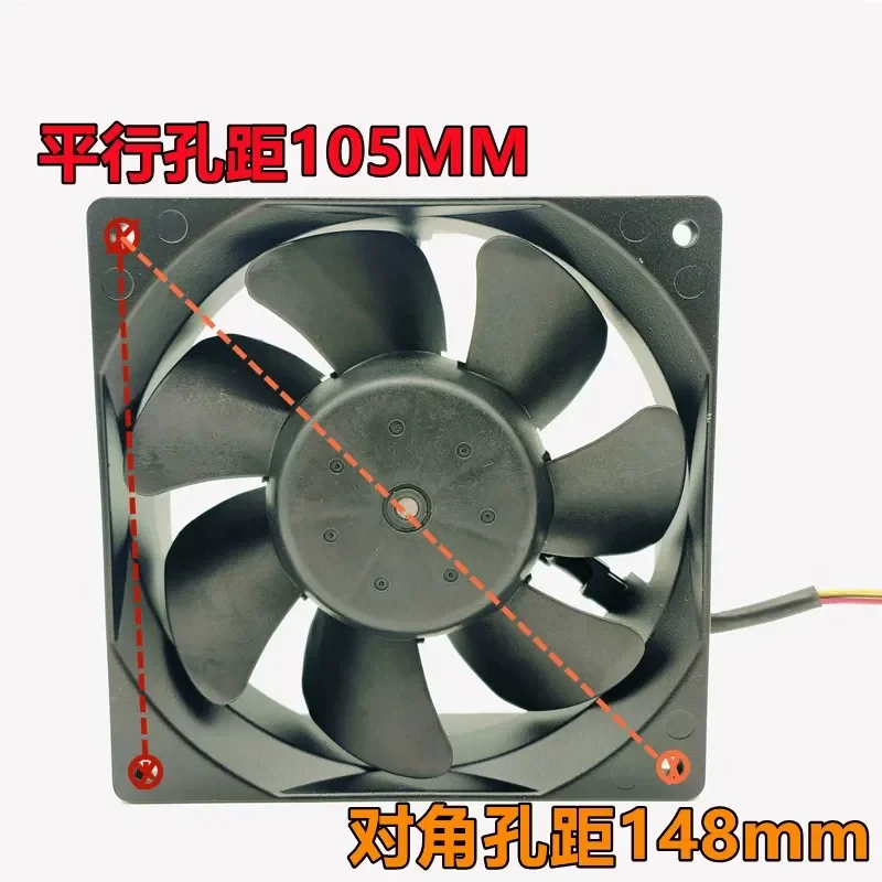 For SERVO servo D1238E24B7AS-00 DC24V 0.6A 12038 three-wire inverter cooling fan