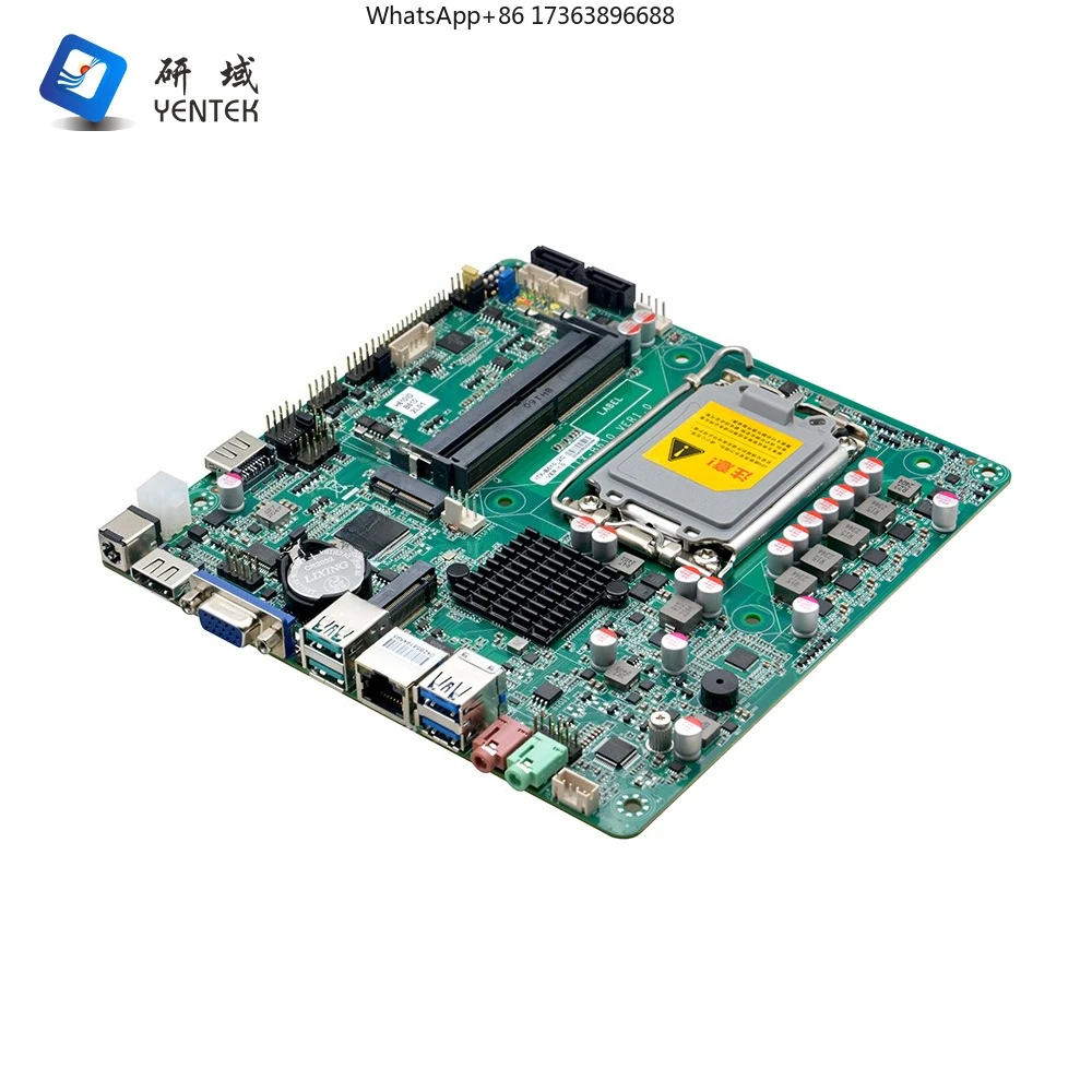 OEM ODM LGA1700 12th 13th  H610 I3 I5 I7 2 DDR4 M.2 VGA 2 HD LVDS LAN 2 RS232 COM OPS Mini Itx Industrial Motherboard