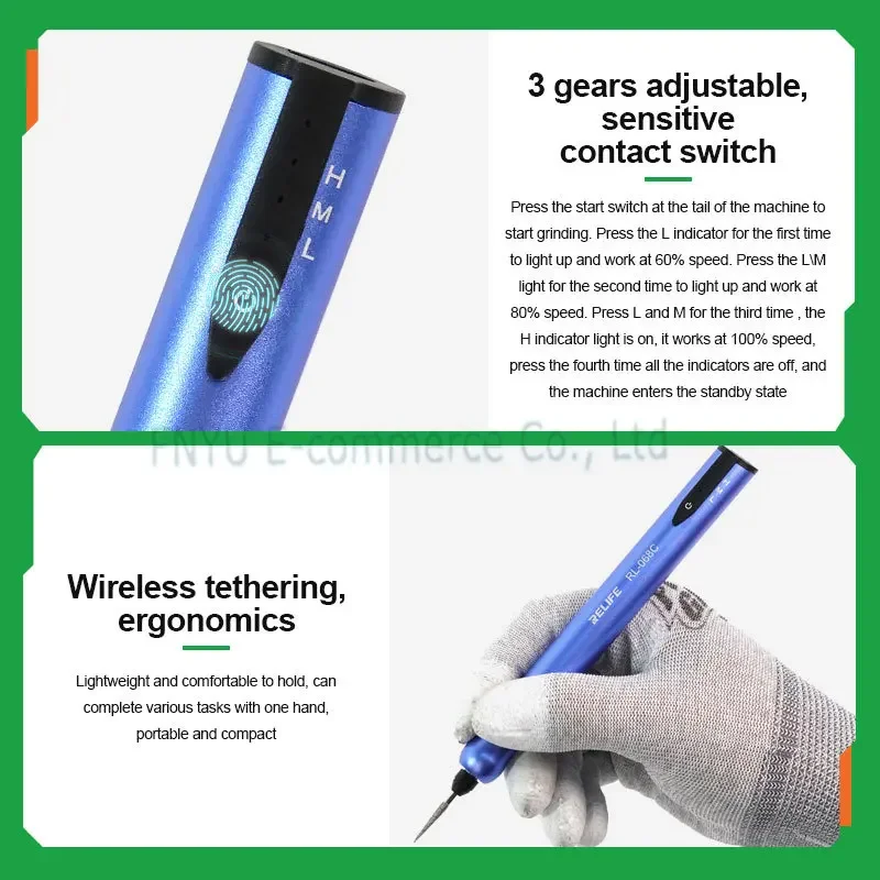 RELIFE-Bolígrafo de molienda inteligente RL-068C para CPU, herramienta multifuncional de reparación de pegamento para corte de celosía, removedor de OCA LCD