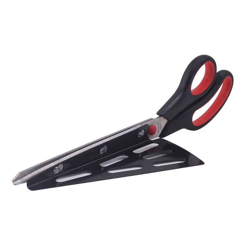Stainless Steel Pizza Cutting Tools Household Hollow Out Shovels Kitchen Scissors 3 in One Sharp Long Cake Knife
