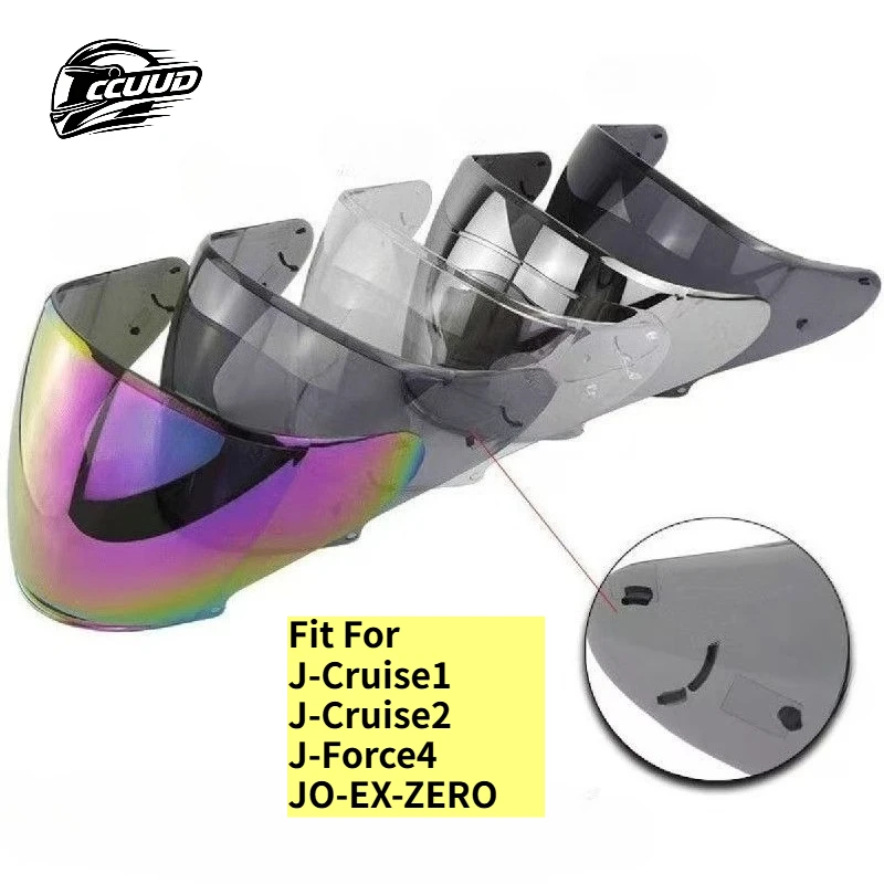 CCUUD Fit For J-Cruise1 J-Cruise2 J-Force4 JO-EX-ZERO Open Face Helmet Visor Replacement Electroplated Day Night Moto Lens