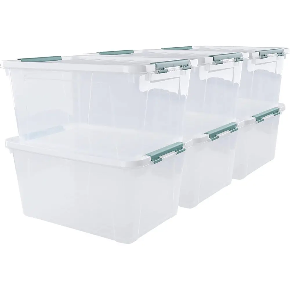 

6-Pack Clear Large 35-Quart Plastic Storage Boxes