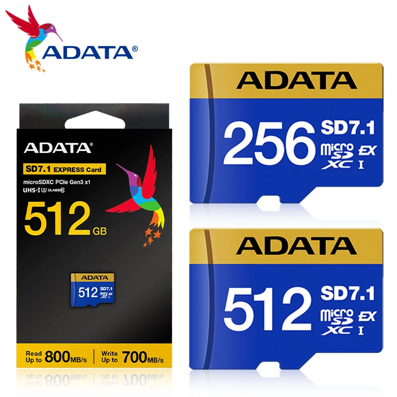 ADATA Premier microSDXC SD7.1 Express Card Up to 800Mb/s Memory Card V30 U3 C10 High-Speed Micro SD Card for Switch 2