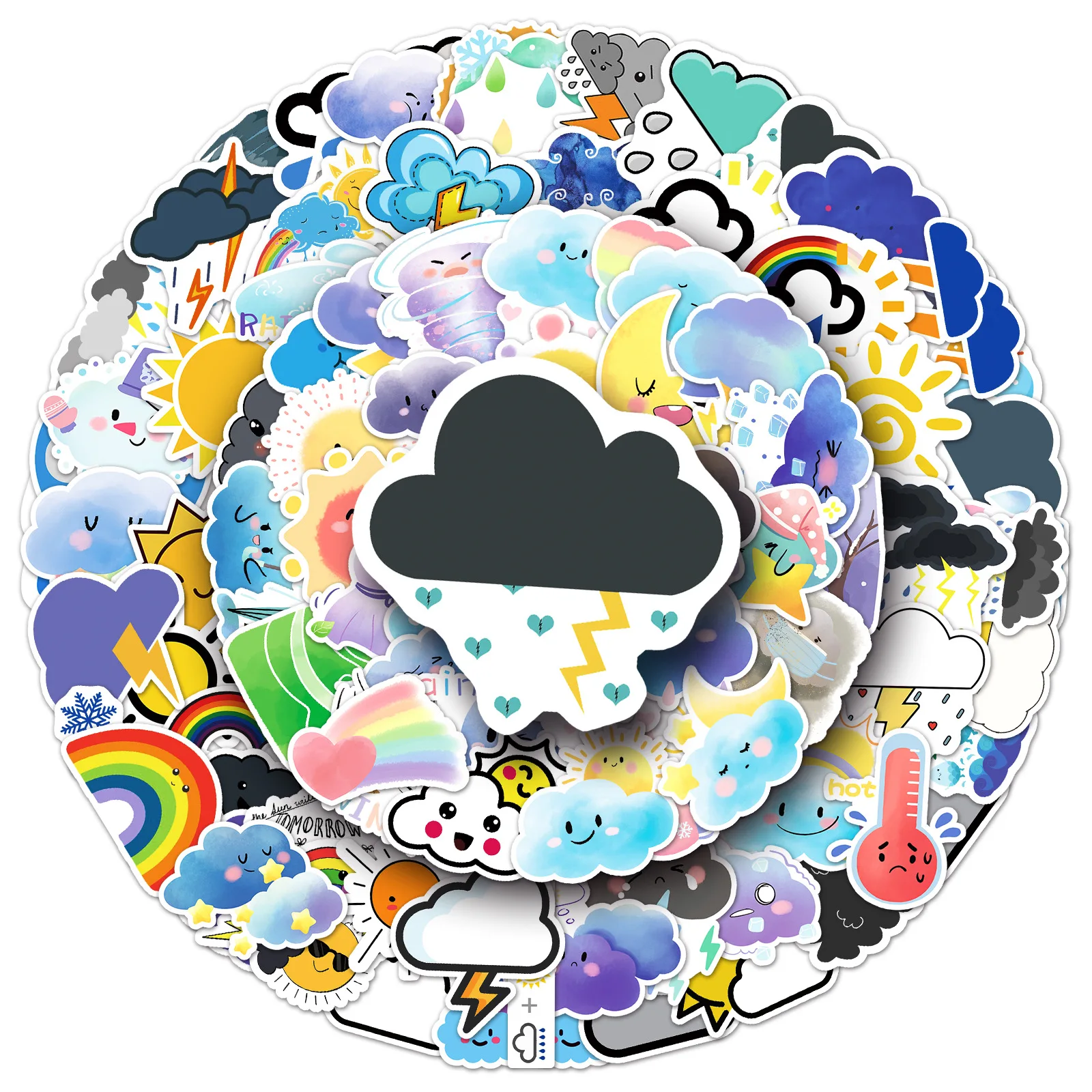 10/30/50/100pcs Weather Graffiti Sticker Cartoon Creativity Decal For Guitar Fridge Notebook Water Bottle Waterproof Sticker