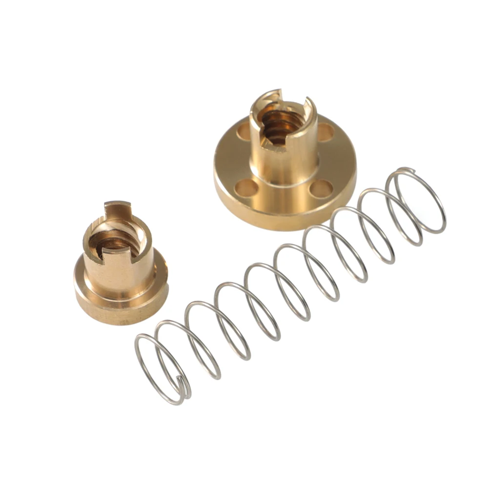 3DSWAY T8 Anti-backlash Lead Screw Brass/POM Spring Nut Elimination Gap Lead 2mm/4mm/8mm for CNC 3D Printer Parts Ender 3 CR10