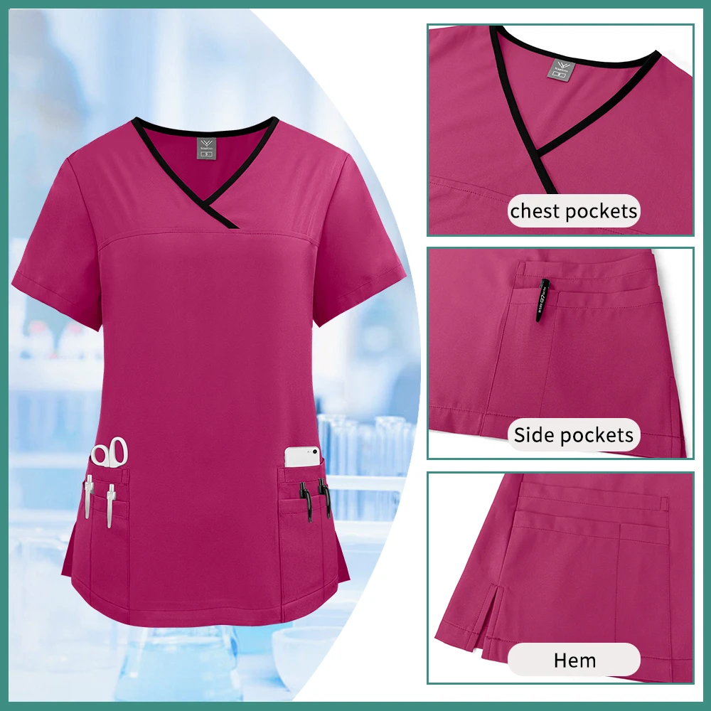 Unisex Sanitary Uniform Nursing Scrubs Set Clinical Dentist Surgical Clothing Medical Doctor Uniform Multicolour Beauty Workwear