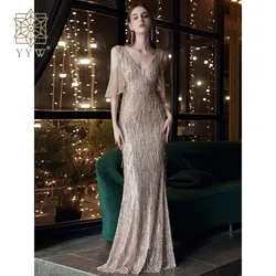 Mermaid Long Evening Dress Elegant  Deep V-Neck Prom Dress Luxury Party Slim Dresses Wedding Party Cocktail Dresses Plus Size