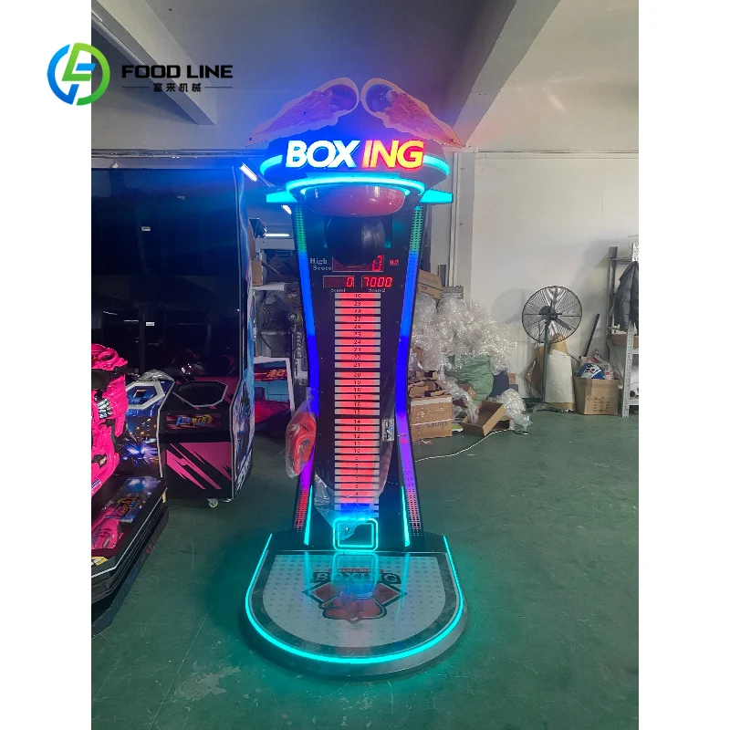 Customized Coin Operated Electronic Dynamic Arcade Boxing Game Machine Bag Punching Boxing Arcade Street  Entertainment Center