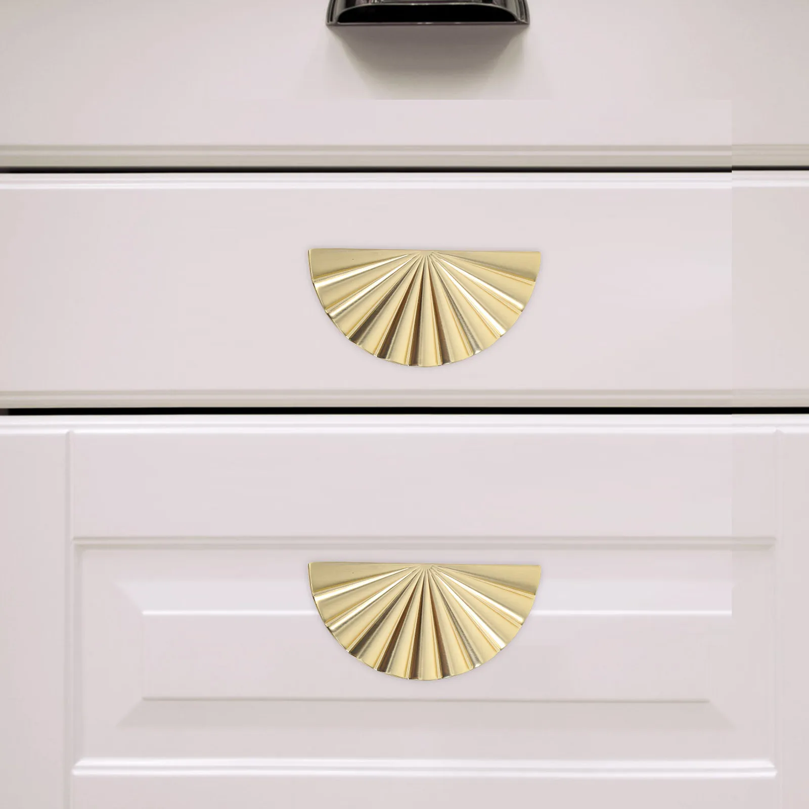 

2pcs Gold Cabinet Handles 64Mm Hole Center Spacing Semicircle Pulls For Kitchen Wardrobe Drawer Dresser Furniture