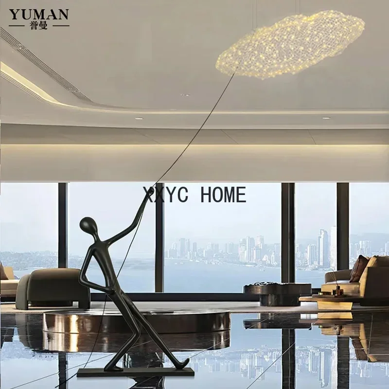 الحديثة الإنسان الفن النحت مبيعات مكتب فندق المدخل الإبداعية الشكل مصباح الديكور الحلي الكبيرة