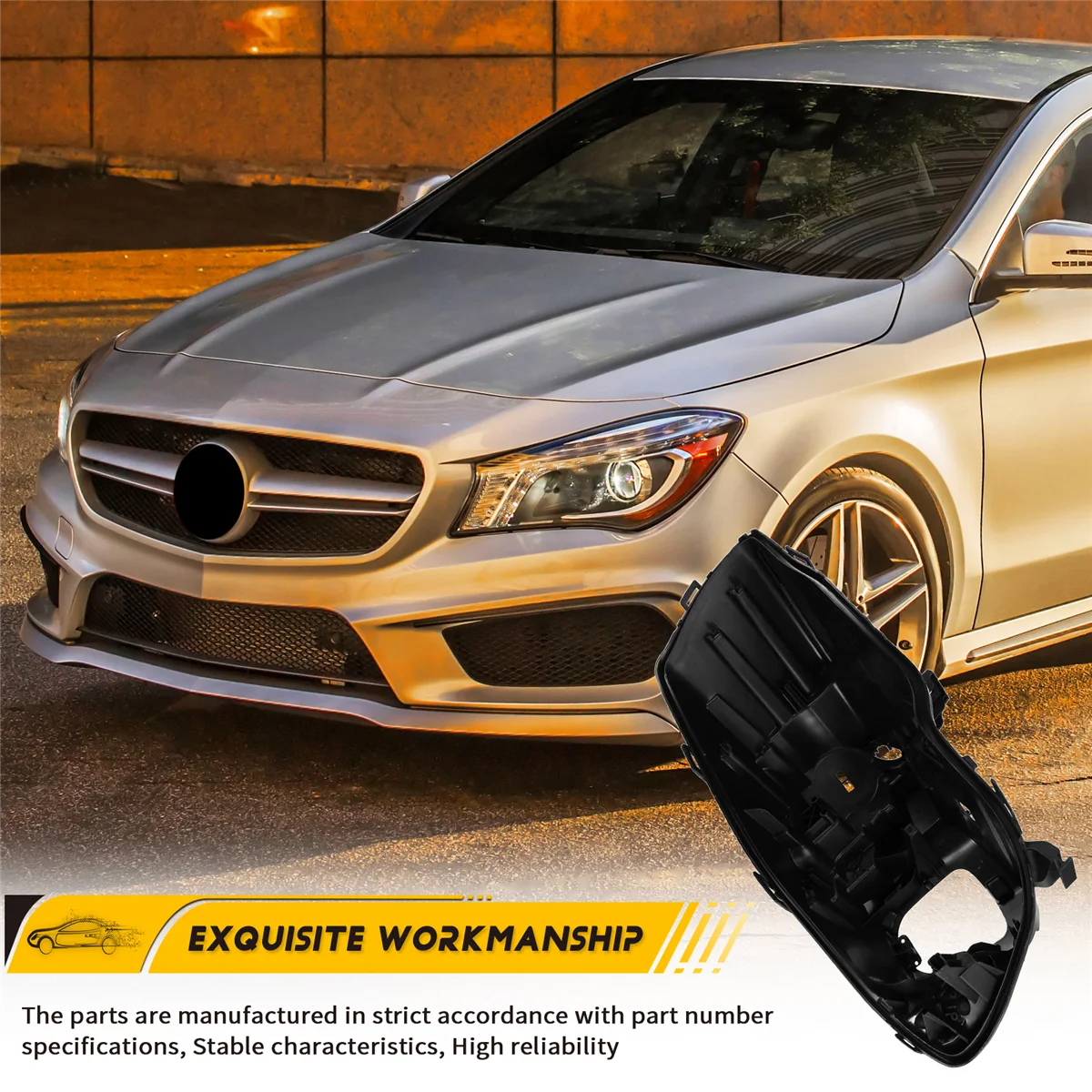 คุณภาพที่เหนือกว่าฐานไฟหน้าสําหรับMercedes-Benz CLA W117 2017-2020 ไฟหน้าHouseด้านหลังฐานขวาแยบยล