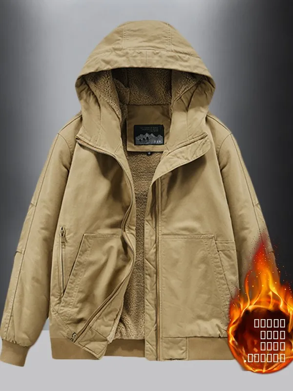 

Утепленная флисовая хлопковая куртка мужская зимняя, защита от холода, большие размеры, свободный крой, рабочая одежда, теплая куртка с капюшоном, плюшевая хлопковая куртка из овечьей шерсти