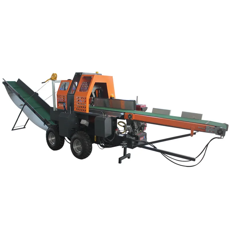 RX-15t Hydraulic wood splitter, electric type wood splitter with conveyor belt, for firewood processing