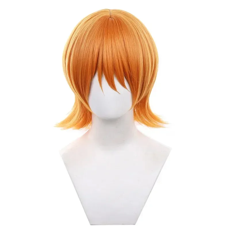 2025 aaa أنيمي 1 قطعة جديد قصير برتقالي مقاومة للحرارة الشعر الاصطناعية نامي هالوين تأثيري الباروكات + شعر مستعار C #5