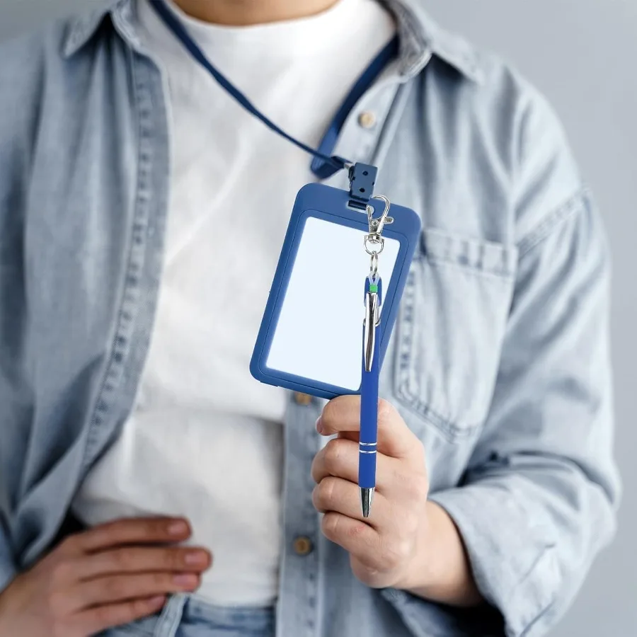 20 حزمة حامل قلم للحبل قابل للسحب شارة بكرة الملحقات مقاطع سيليكون ملونة مع المشابك جراد البحر مقاطع القلم الصغيرة fo