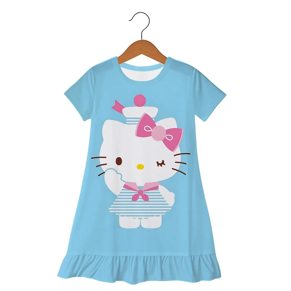 

Hello Kitty Kids Summer Pajamas Skirt Fashion Casual 3-6 Years Girls Dress