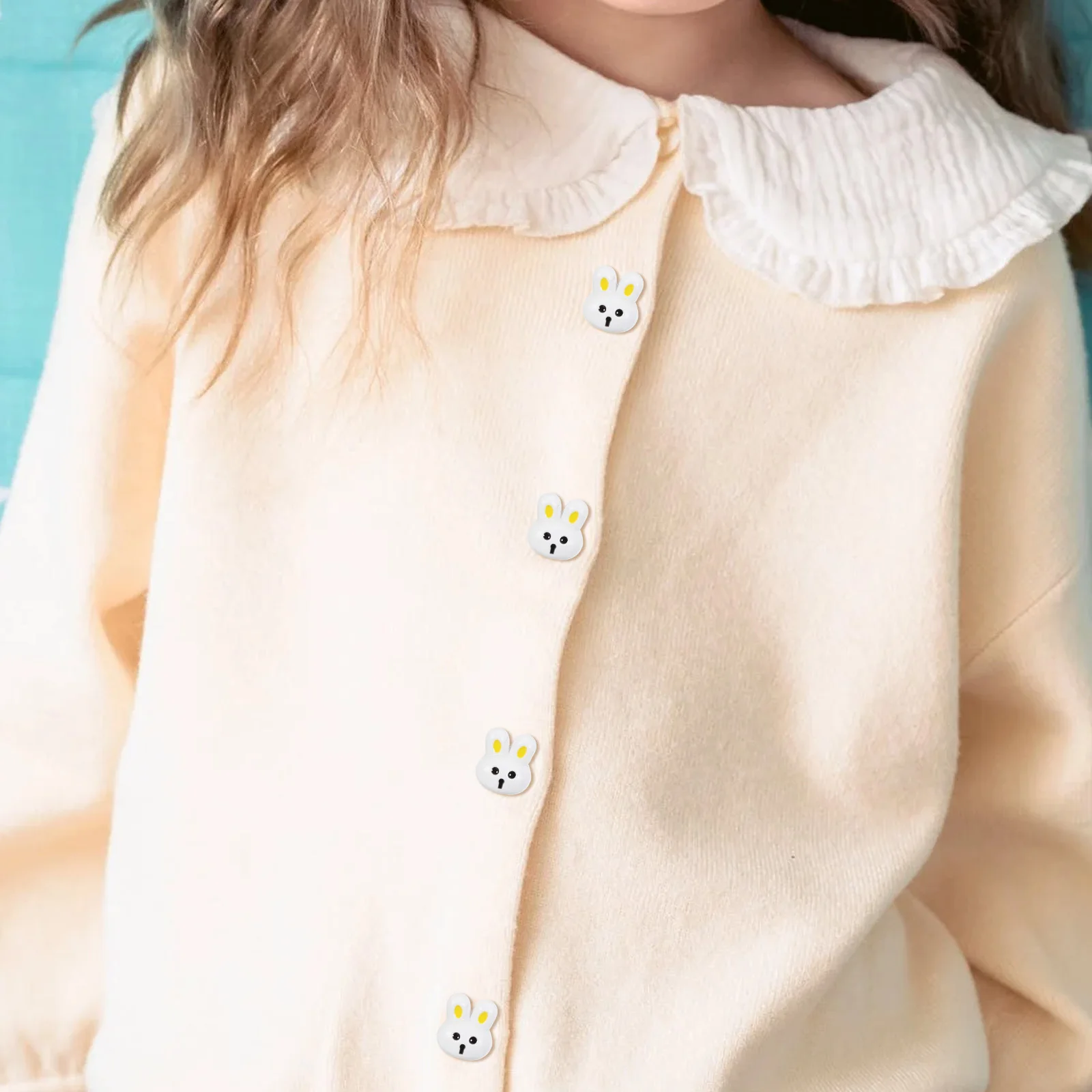 

Buttons Decorative Embellishments Shirt Bunny Shaped Cute Connector Hole for Sewing Coat