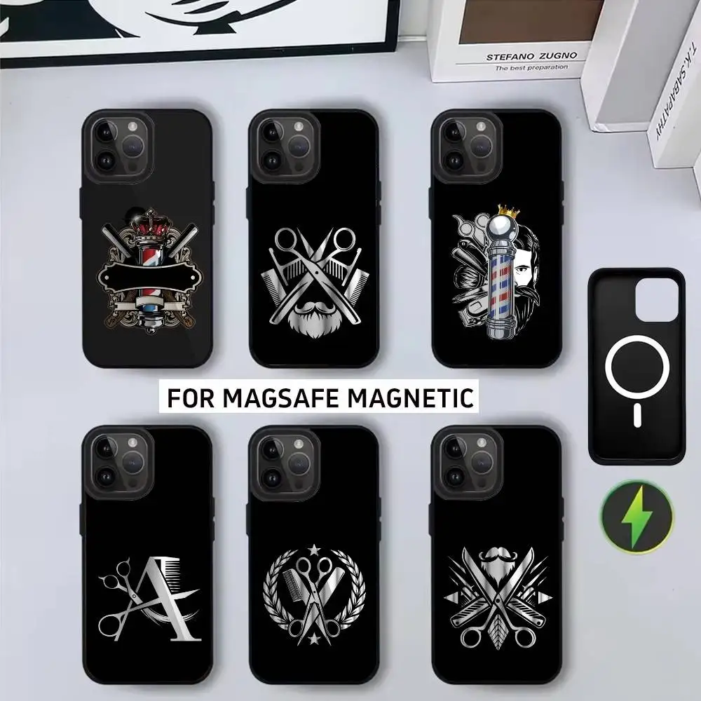

B-Barber Shop H-hair style tools Phone Case For iPhone17,16,15,14,13,12,11 Plus,Pro Max Magnetic For Magsafe Wireless Charging