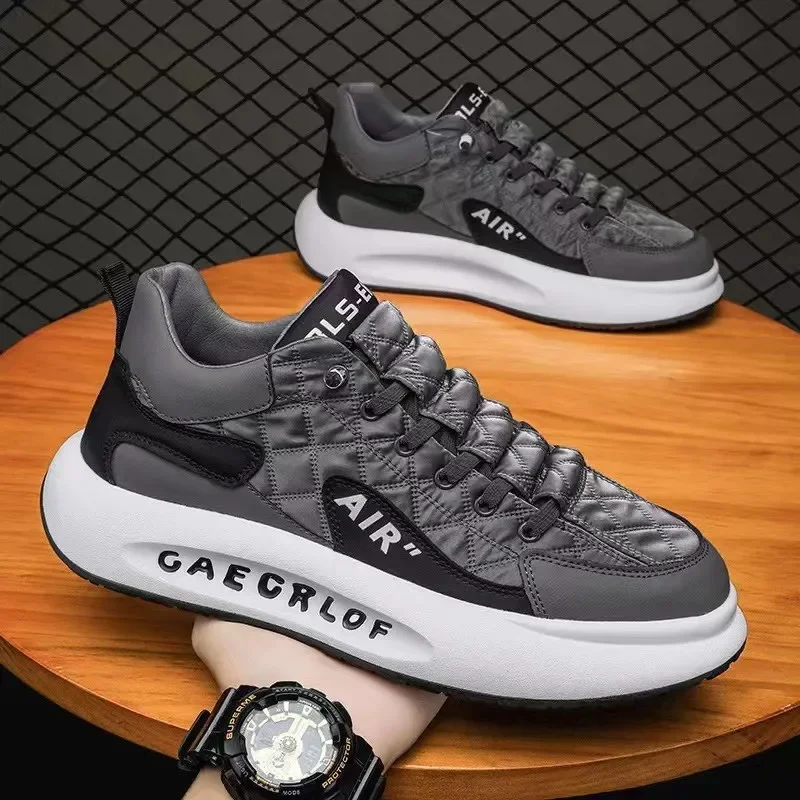 Zapatillas de deporte informales para hombre, zapatos planos cómodos con cordones, alta calidad, para correr al aire libre, Tenis masculinos, 2024