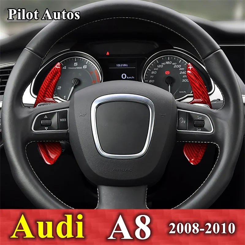 

Genuine Carbon Fiber Car Steering Wheel Shift Paddle Extended Shifter Trim Cover For Audi A8 2008 2009 2010