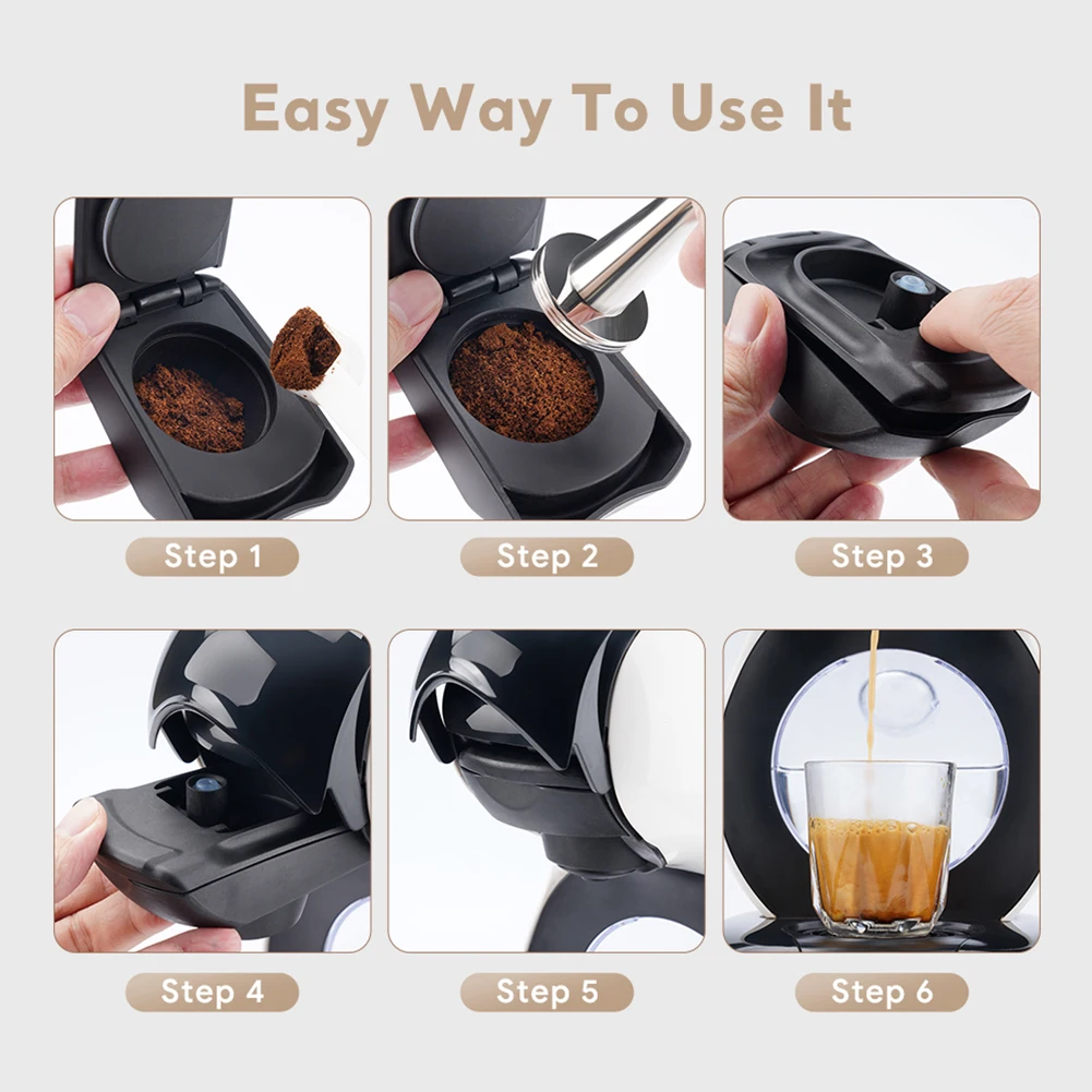 Coffee Capsule Plus Powder Holder Adapter Reusable Capsule Holder for DOLCE GUSTO Edg LUMIO DG325 Coffee Machine