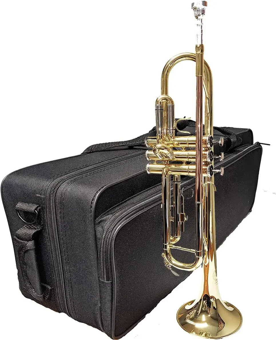 Herche Superior Bb Trumpet M1 Professional Instruments for all levels  MONEL VALVES  Rosebrass/Nickel-Silver/Gold