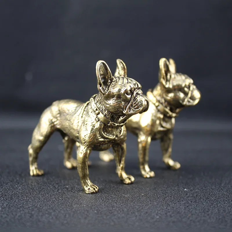 Estatua de Bulldog de Latón, Adorno de Escritorio para Decoración del Hogar, Figura de Perro Luchador, Decoración del Hogar, Adorno del Zodíaco del Perro de Piel Arenosa