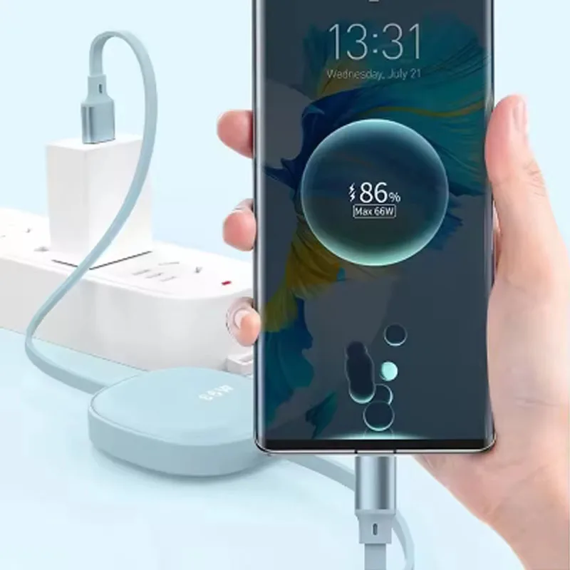 3 في 1 USB C كابل قابل للسحب كابل شاحن سريع 66 واط USB نوع C كابل ل ممن لهم Reno15 برو النوبة Z60 الترا ZTE بليد V70 Vita