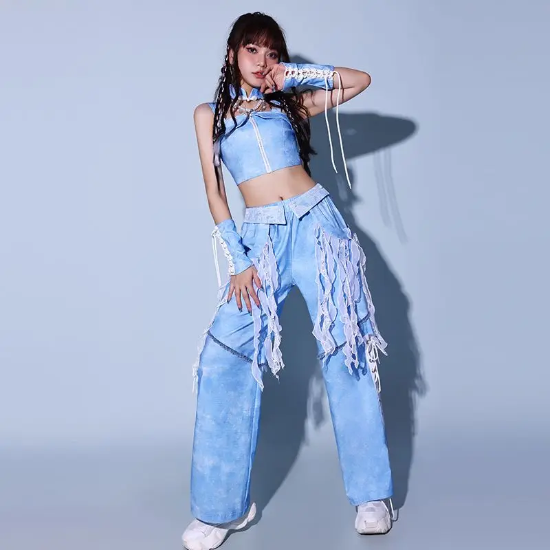 Vestido de actuación para mujer, traje Sexy de Jazz para escenario, conjunto de baile coreano, vestido de canto Kpop, novedad de 2024