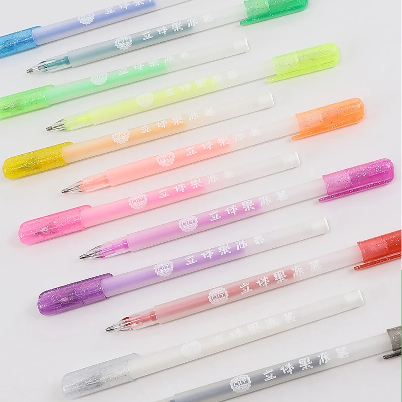 

12-цветная трехмерная желейная ручка, чехол для телефона «сделай сам», керамический граффити, стеклянная ручка для рисования, набор нейтральных ручек, специальные ручки для студентов