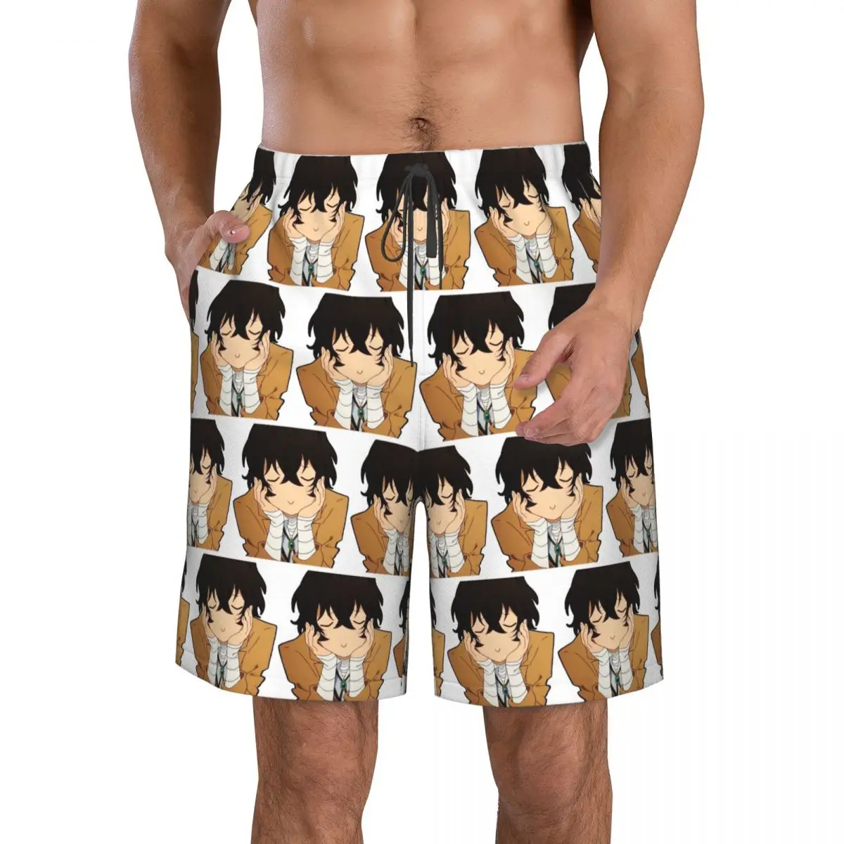 Bungo Stray Dogs Anime Trunks Beach Board Shorts Casual Quick Dry Swim Summer Men Pants