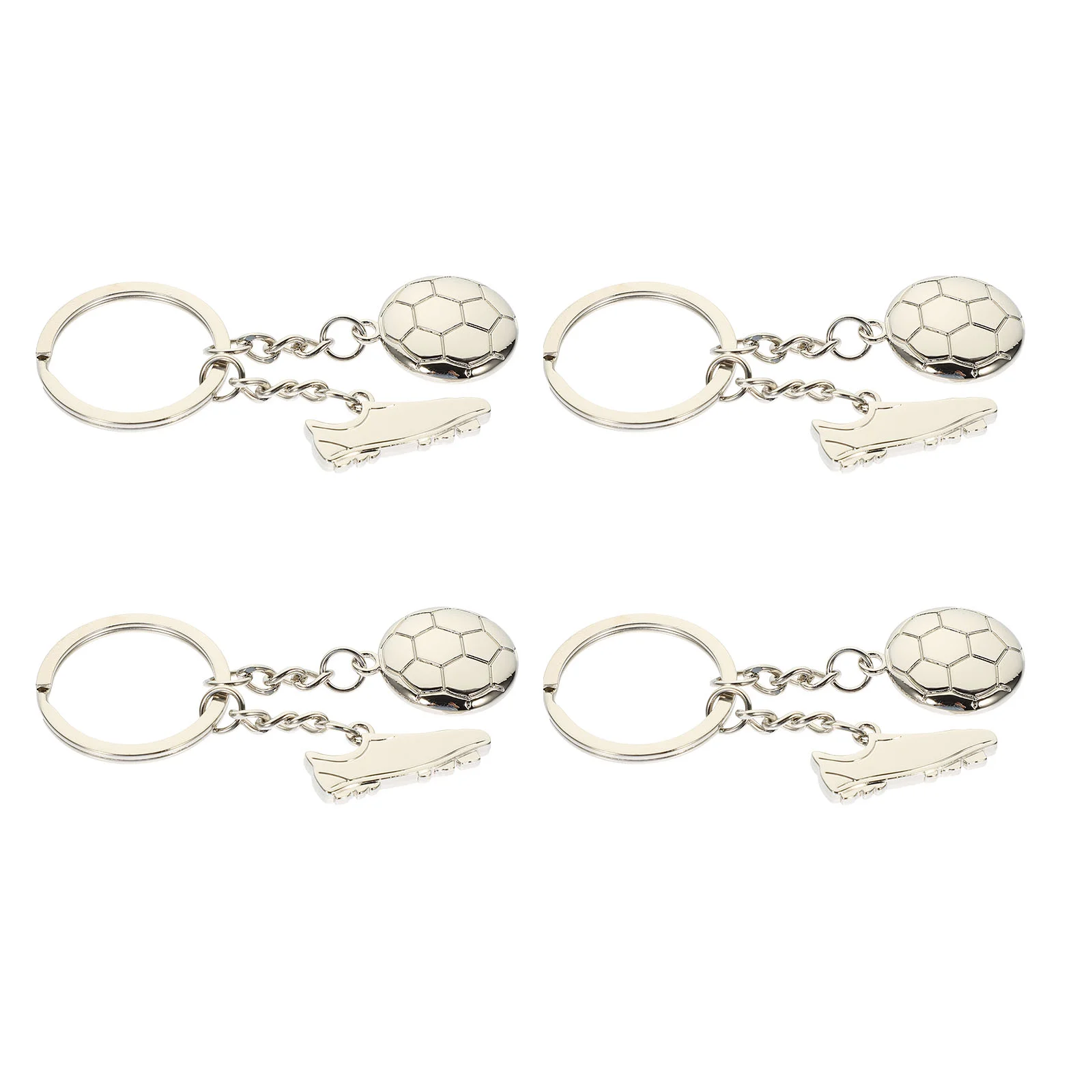 

4 Pcs Football Shoe Keychain Sports Decorative Pendants Metal Rust-proof Soccer Party Favors Zinc Alloy Gifts for Player