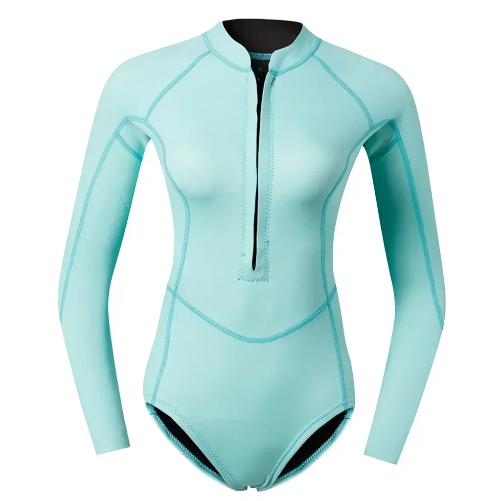 2mm Neoprene Wetsuit Women One Piece Long Sleeve Scuba Diving Wet Suit Swimsuit Rash Guard