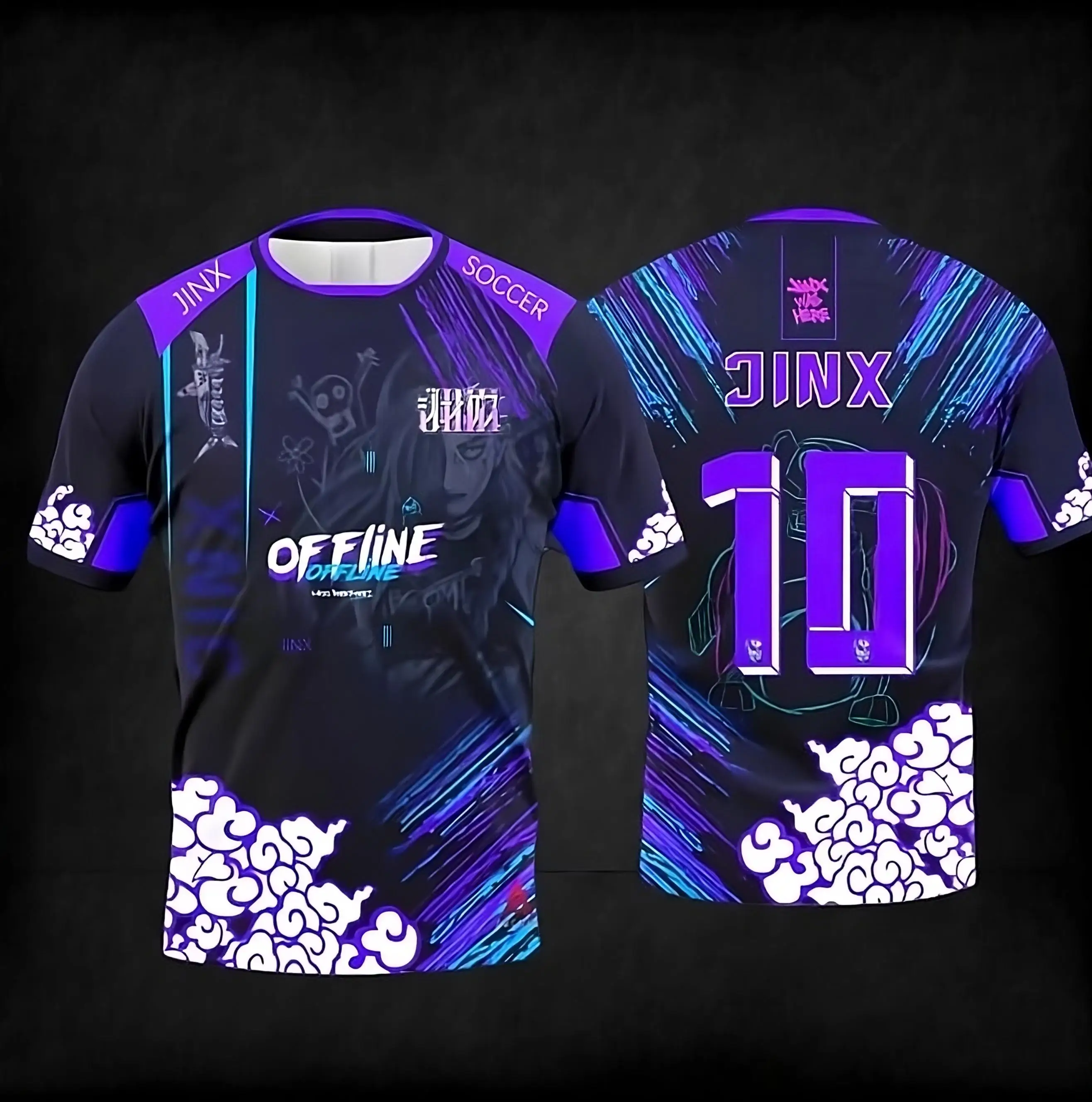 

Summer Men's Jinx Game Football Jersey Adult Kids Breathable Quick-Drying Tees Leisure Sport Leisure Top Tee